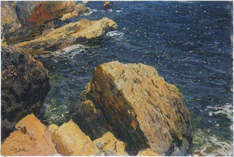 Rocks of the Cape, Javea by Joaquín Sorolla — Oil Painting Reproduction