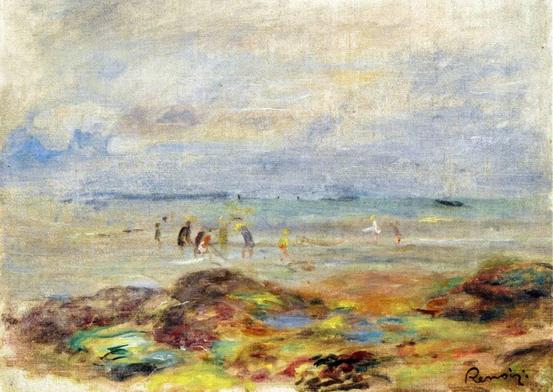 Rocks with Shrimp Fishermen by Pierre-Auguste Renoir — Oil Painting Reproduction