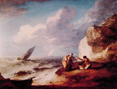 Rocky Coastal Scene in entryway