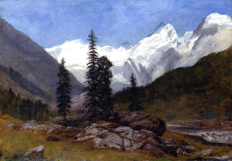 Rocky Mountain by Albert Bierstadt — Oil Painting Reproduction