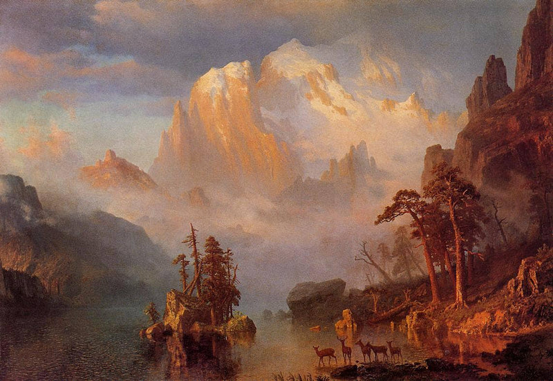 Rocky Mountains by Albert Bierstadt — Oil Painting Reproduction