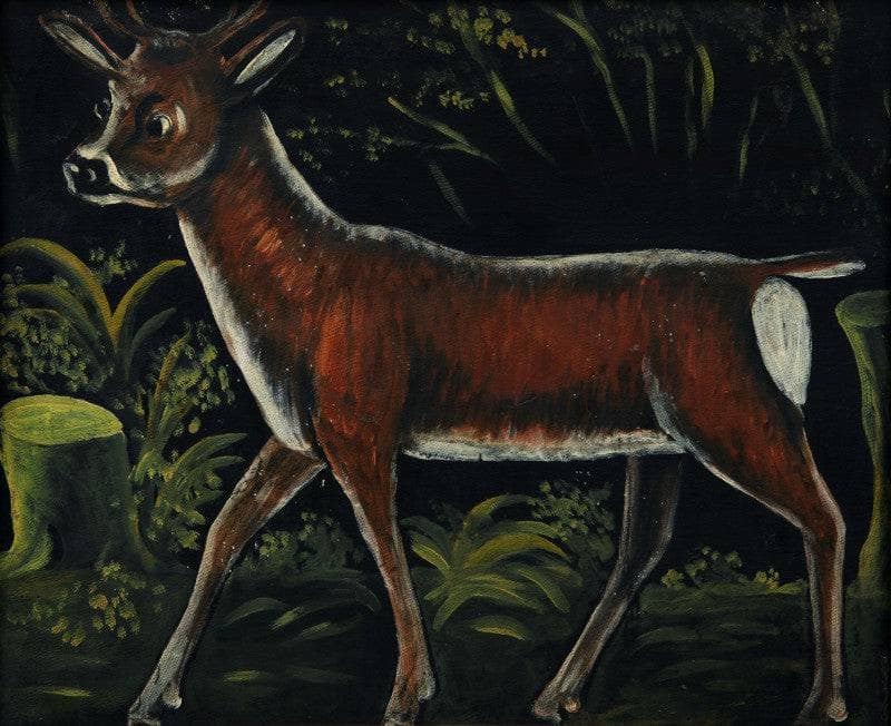 Roe deer fawn by Niko Pirosmani — Oil Painting Reproduction