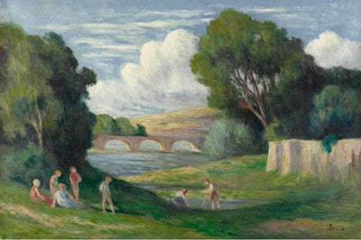 Rolleboise, Bathers Near The Arm Of The Seine in modern living room
