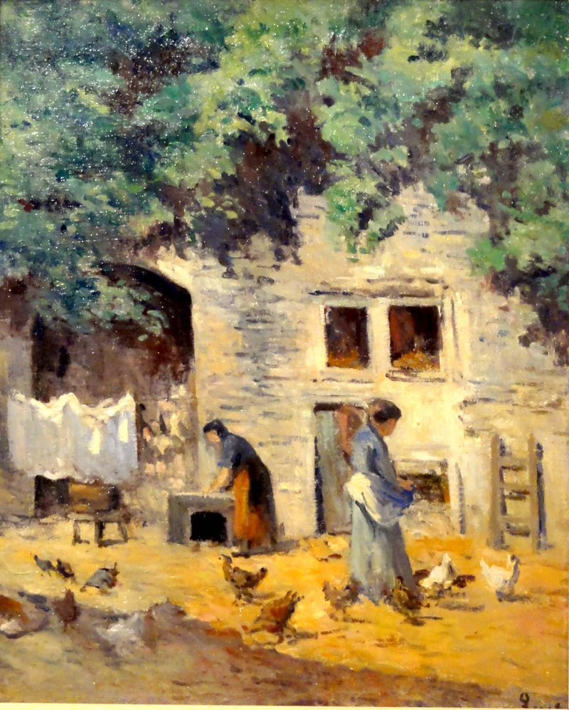 Rolleboise, Cour De Ferme by Maximilien Luce — Oil Painting Reproduction