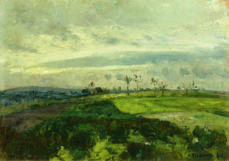 Rolling Landscape in Winter by Camille Pissarro — Oil Painting Reproduction