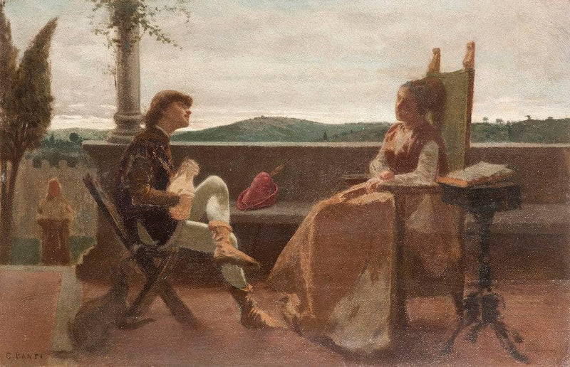 Romantic scene by Cristiano Banti — Oil Painting Reproduction