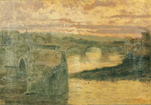 Rome, the Milvian Bridge by Michele Cammarano — Oil Painting Reproduction