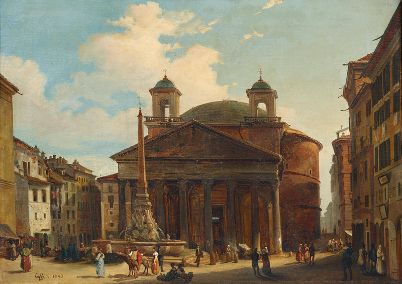 Rome, the Pantheon by Ippolito Caffi — Oil Painting Reproduction