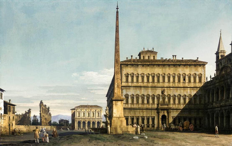Rome: View of the Piazza di San Giovanni in Laterano by Bernardo Bellotto — Oil Painting Reproduction