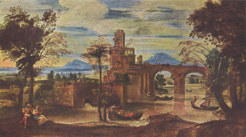 Römische Landschaft by Annibale Carracci — Oil Painting Reproduction