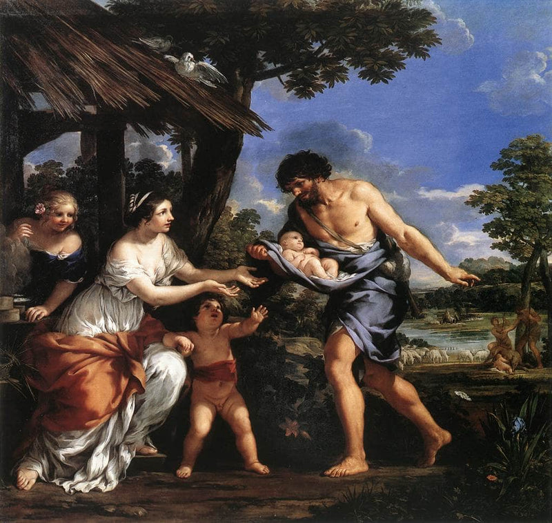 Romulus and Remus Given Shelter by Faustulus by Pietro da Cortona — Oil Painting Reproduction