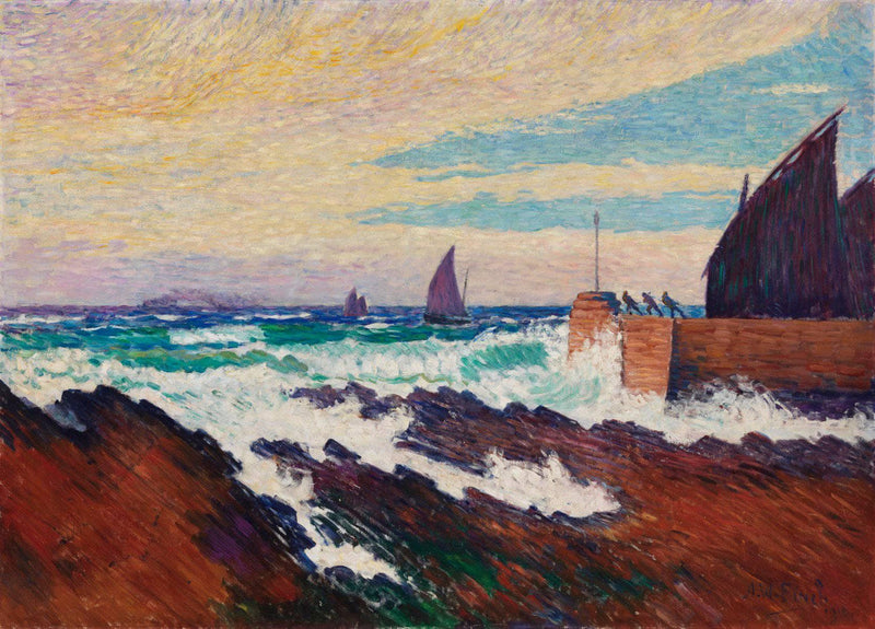 Rosehearty Pier by Alfred William Finch — Oil Painting Reproduction
