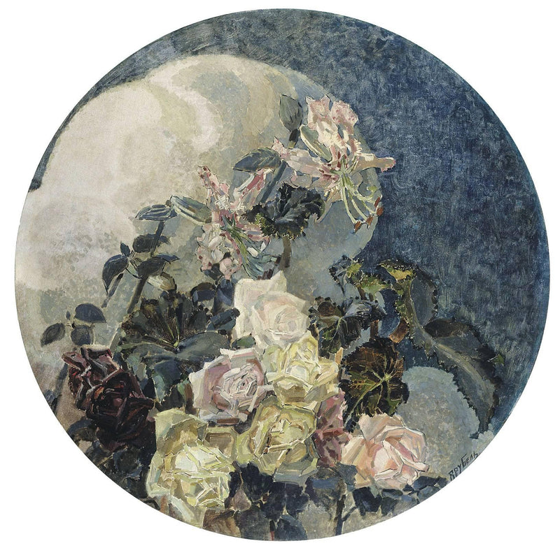 Roses and orchids by Mikhail Vrubel — Oil Painting Reproduction