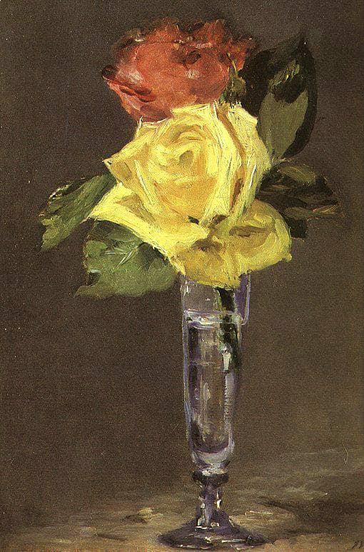 Roses in a Champagne Glass by Edouard Manet — Oil Painting Reproduction