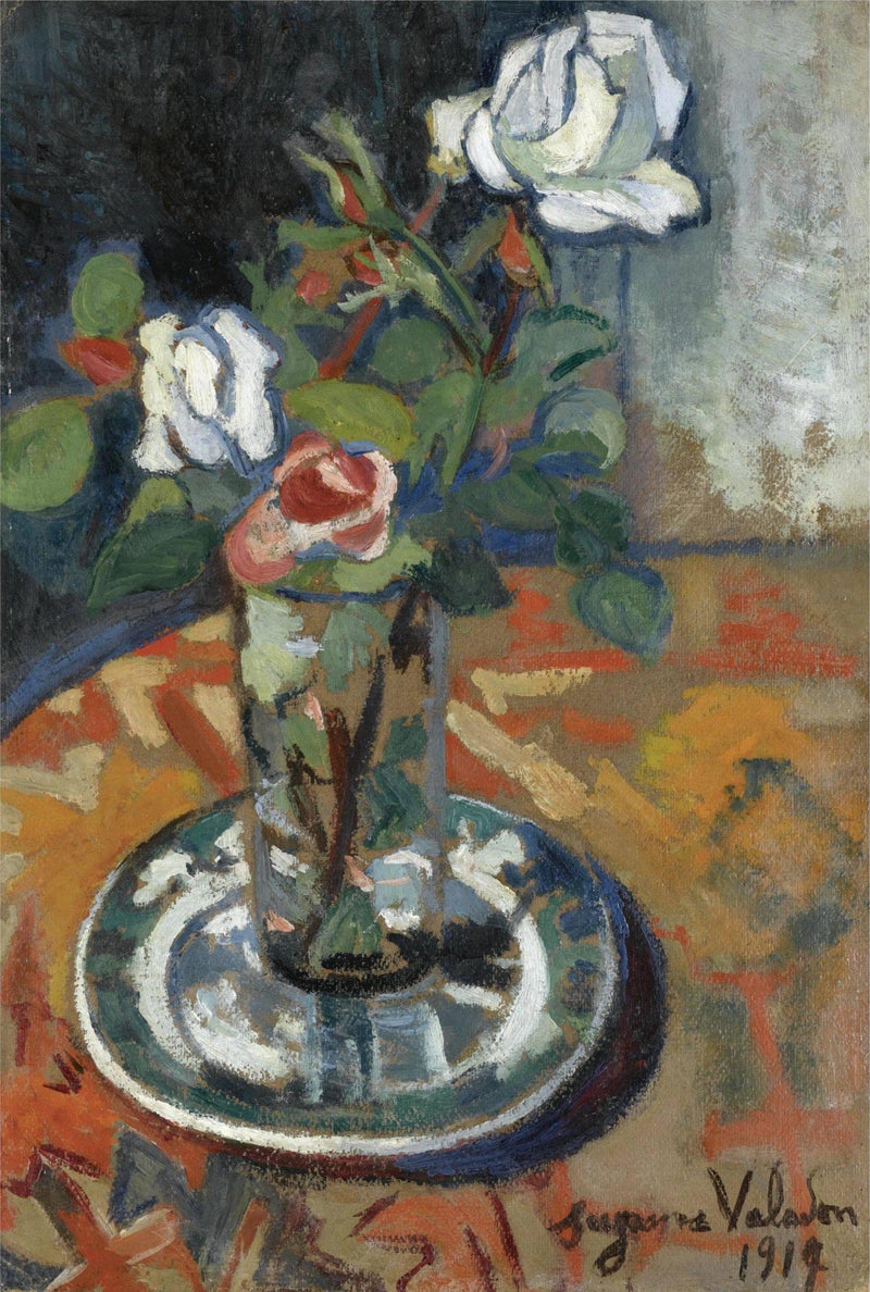 Roses in a Vase by Suzanne Valadon — Oil Painting Reproduction