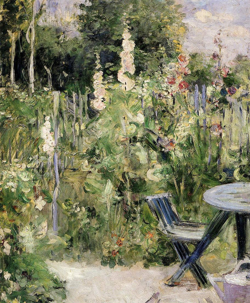 Roses Tremieres (Hollyhocks) by Berthe Morisot — Oil Painting Reproduction