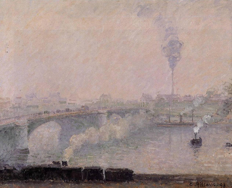 Rouen, Fog Effect by Camille Pissarro — Oil Painting Reproduction