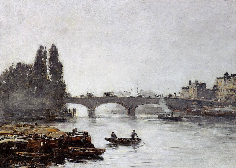 Rouen, the Pont Corneille, Fog Effect by Eugene Boudin — Oil Painting Reproduction