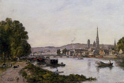 Rouen, View over the River Seine in study