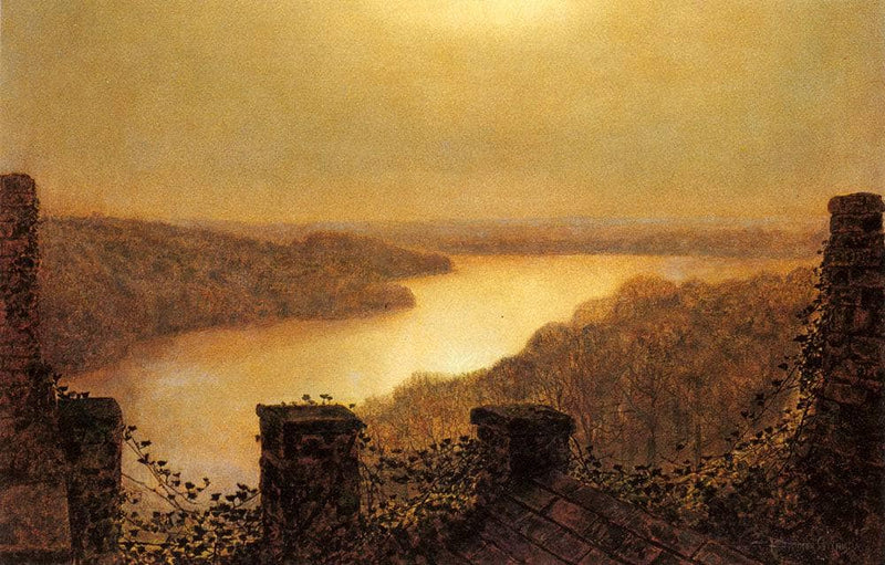 Roundhay lake, From Castle by John Atkinson Grimshaw — Oil Painting Reproduction