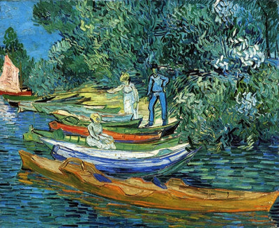 Rowing Boats on the Banks of the Oise at Auvers in entryway