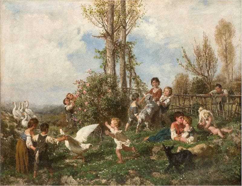 The spring by Filippo Palizzi — Oil Painting Reproduction