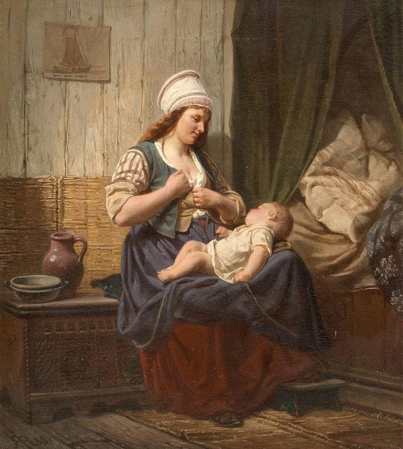 Mother with child by Rudolf Jordan — Oil Painting Reproduction