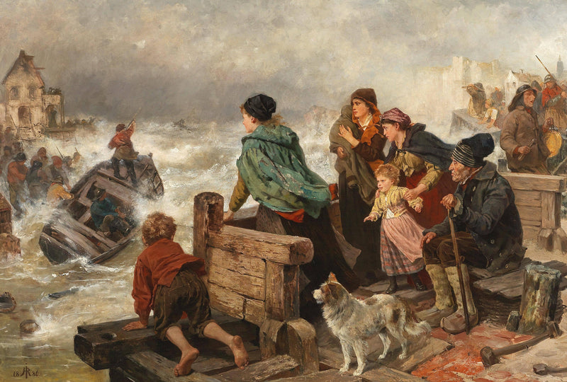Storm by the coast by Rudolf Jordan — Oil Painting Reproduction