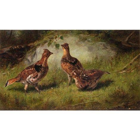 Ruffed Grouse by Arthur Fitzwilliam Tait — Oil Painting Reproduction