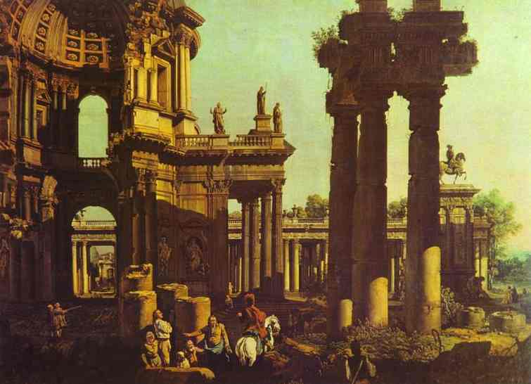 Ruins of a Temple by Bernardo Bellotto — Oil Painting Reproduction