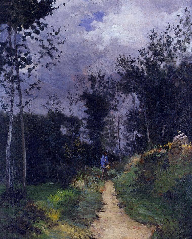 Rural Guardsman in the Fountainbleau Forest by Alfred Sisley — Oil Painting Reproduction