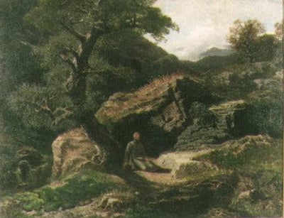Rural landscape in hallway