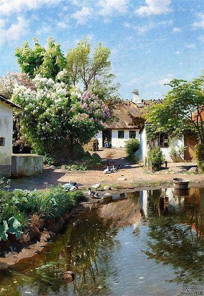 Rural Landscape by Peder Mørk Mønsted — Oil Painting Reproduction