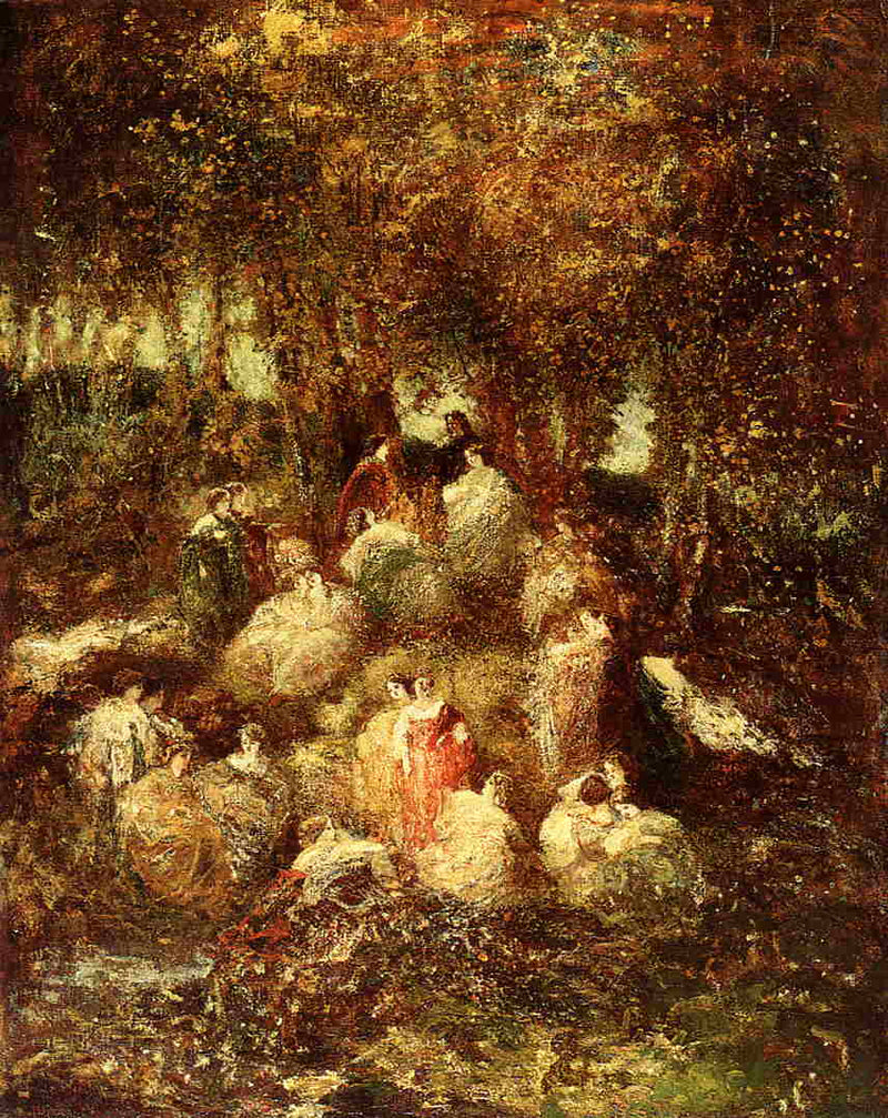 Rural Scene by Adolphe Joseph Thomas Monticelli — Oil Painting Reproduction