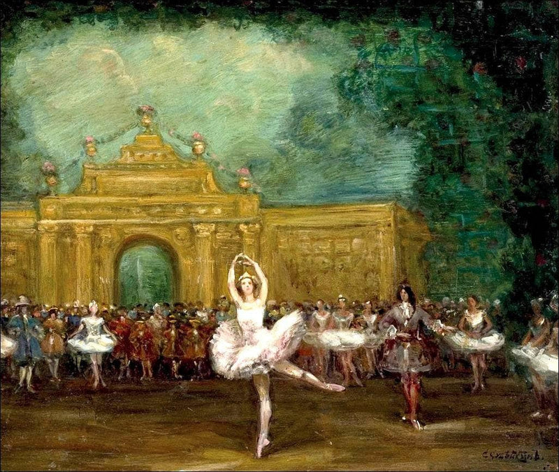Russian ballet (Pavlova and Nijinsky in âPavillon d'Armideâ) by Serge Sudeikin — Oil Painting Reproduction
