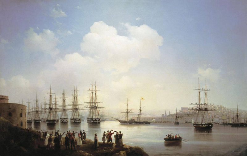 Russian squadron on the raid of Sevastopol by Ivan Aivazovsky — Oil Painting Reproduction