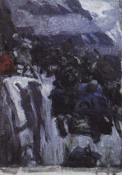 Russian Troops under Suvorov Crossing the Alps (study) in study