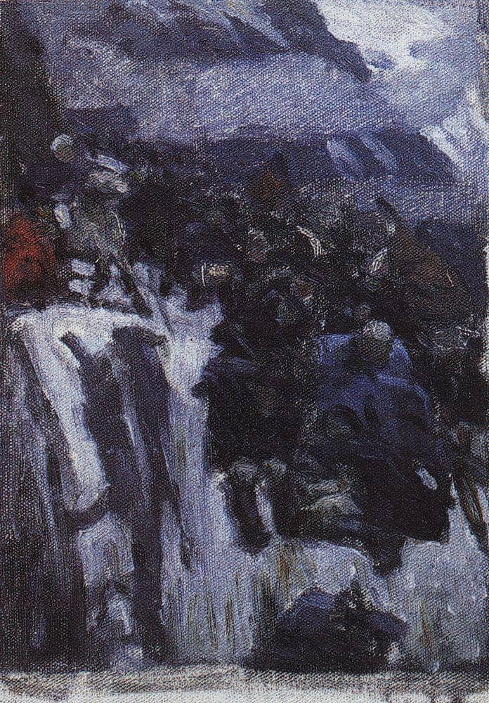 Russian Troops under Suvorov Crossing the Alps (study) by Vasily Surikov — Oil Painting Reproduction