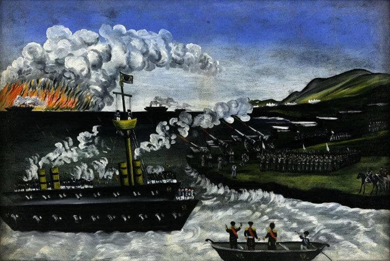The Russian-Japanese War by Niko Pirosmani — Oil Painting Reproduction