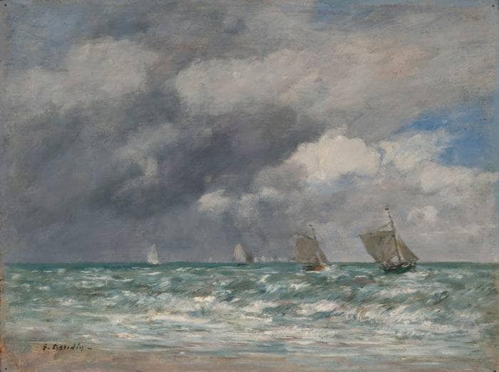 Sailboats at Trouville by Eugene Boudin — Oil Painting Reproduction