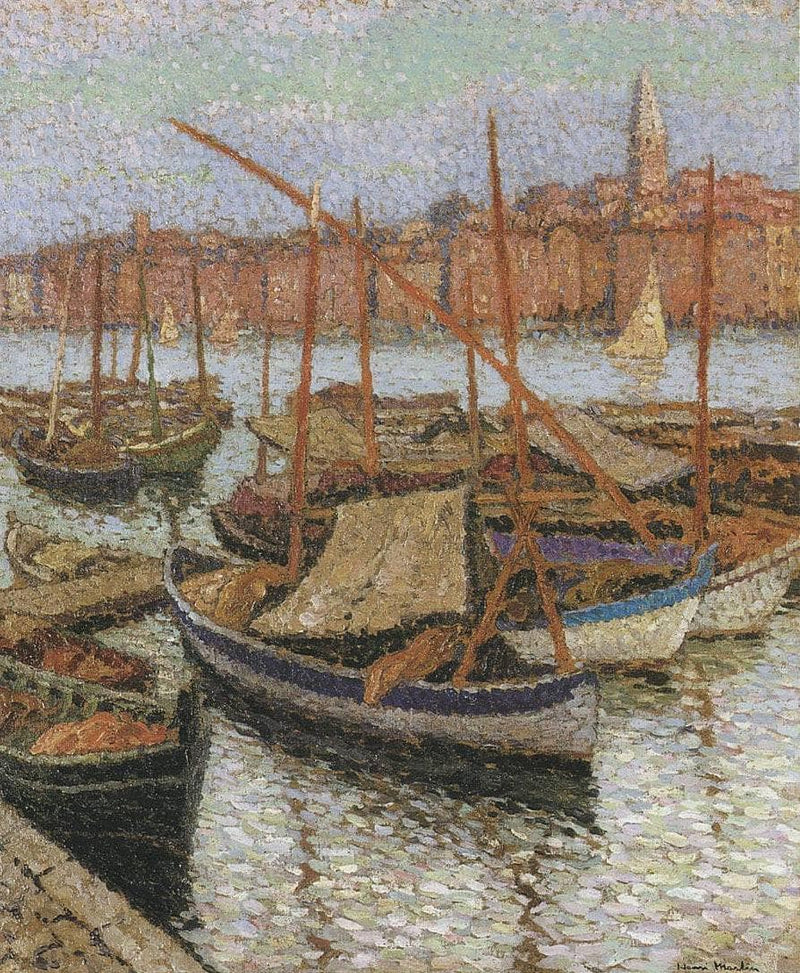 Sailboats in the Port by Henri Martin — Oil Painting Reproduction