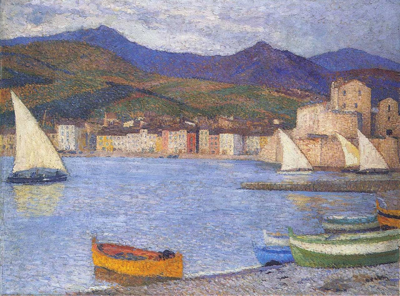 Sailboats in the Port of Collioure by Henri Martin — Oil Painting Reproduction