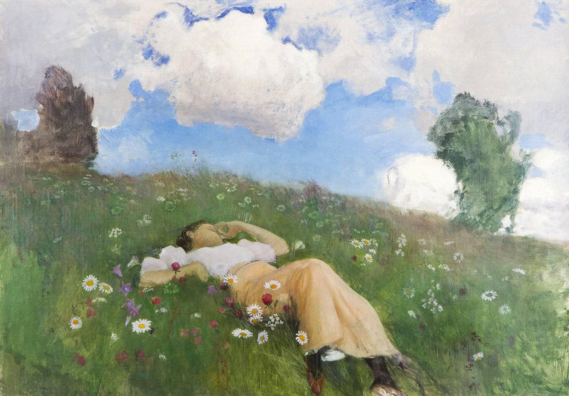 Saimi Kedollasaimi in the Meadow by Eero Järnefelt — Oil Painting Reproduction