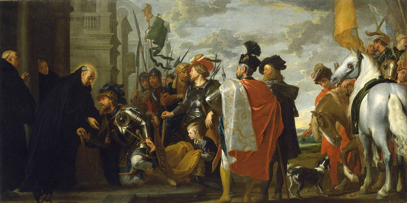 Saint Benedict receiving Totila, King of the Ostrogoths by Gaspar de Crayer, Oil Painting Reproduction