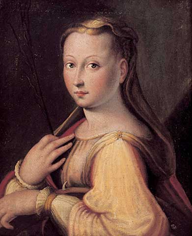 Saint Catherine of Alexandria (presumed self-portrait) by Barbara Longhi — Oil Painting Reproduction