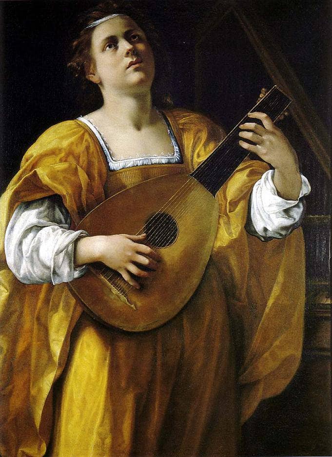 Saint Cecilia as a Lute Player by Artemisia Gentileschi — Oil Painting Reproduction