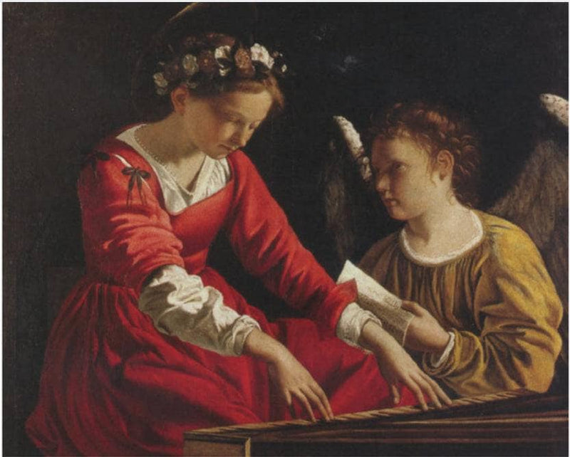 Saint Cecilia Playing the Spinnet by Orazio Gentileschi — Oil Painting Reproduction