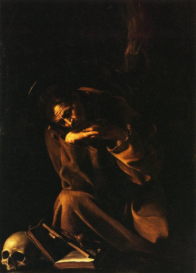 Saint Francis in Meditation by Caravaggio — Oil Painting Reproduction