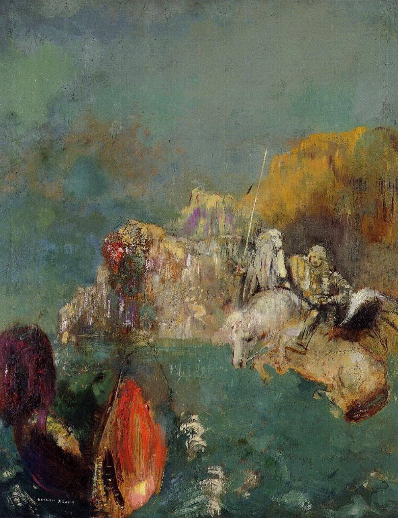 Saint George and the Dragon by Odilon Redon — Oil Painting Reproduction
