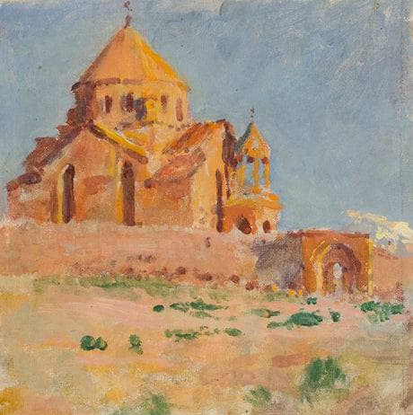 Saint Hripsime Church. Etchmiadzin by Yeghishe Tadevosyan — Oil Painting Reproduction